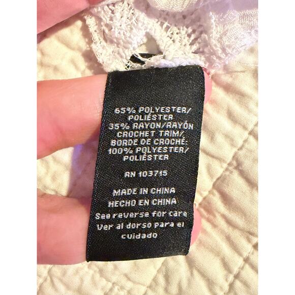 Zac & Rachel White Women’s Loose Peasant Blouse Ruffle Sleeve Hem Plus Size 2X - Picture 10 of 11